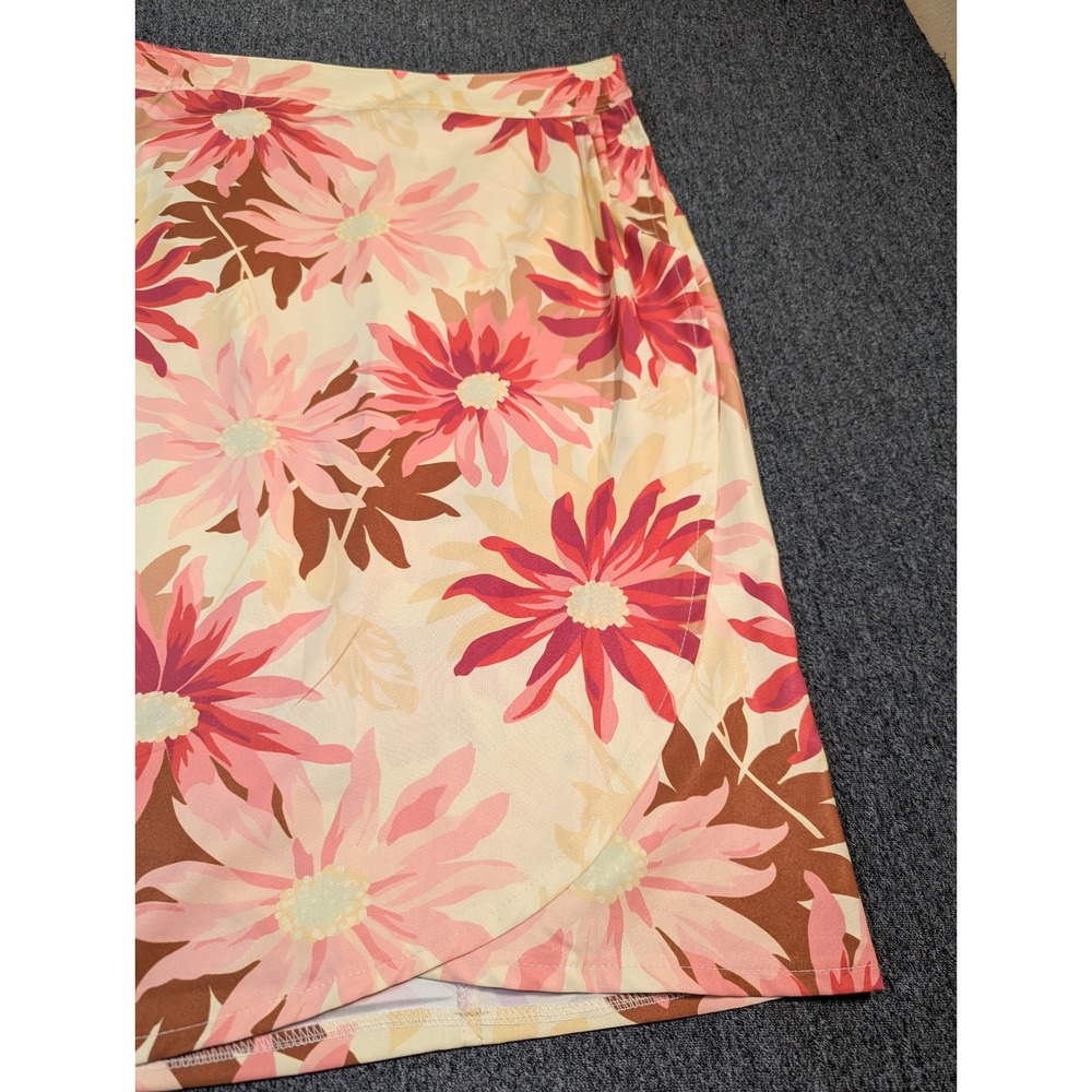 RipSkirt Hawaii Floral Wrap Skirt XL Pink Yellow Tropical Quick Dry Cover Up - Picture 2 of 8
